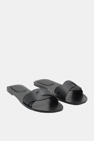 Sandales à lanières cuir - Noir