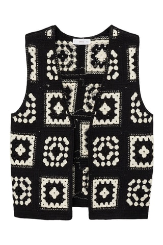 Gilet maille crochet - Noir