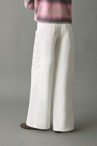 Jean wideleg clouté - Blanc