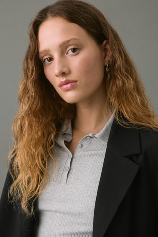 Blazer court à revers - Noir