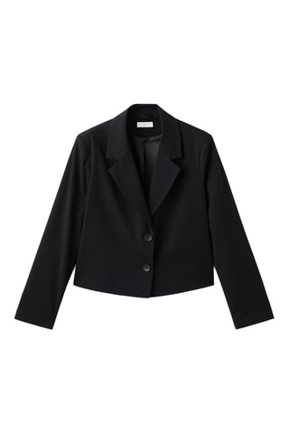 Blazer court à revers - Noir