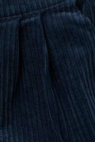 Short en velours côtelé et boutons - Bleu marine