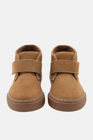 Chaussures cuir Velcro - Marron