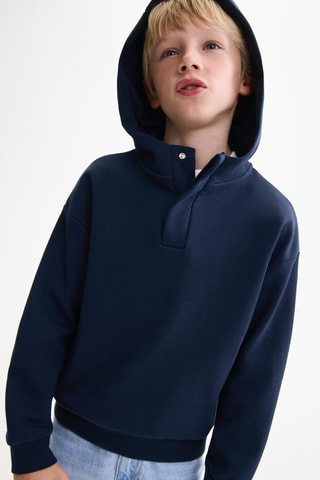 Sweat coton interlock - Bleu marine