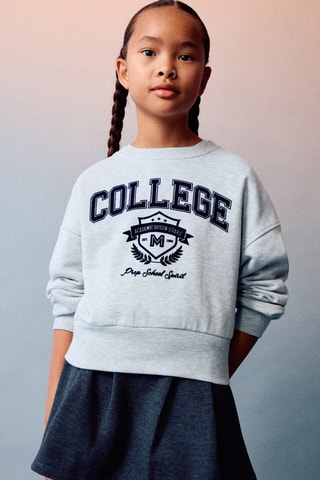 Sweat-shirt College bicolore - Gris