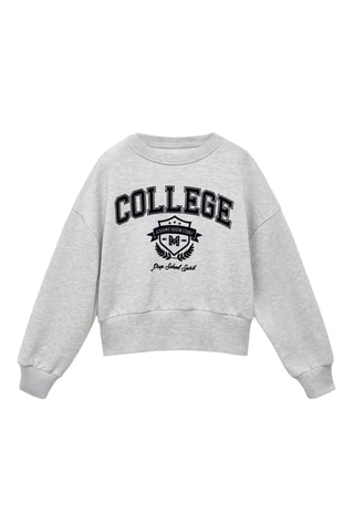 Sweat-shirt College bicolore - Gris