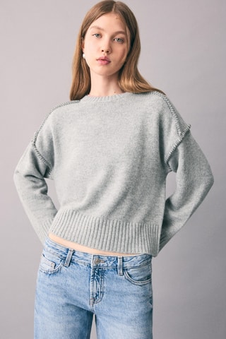 Pull détail coutures - Gris