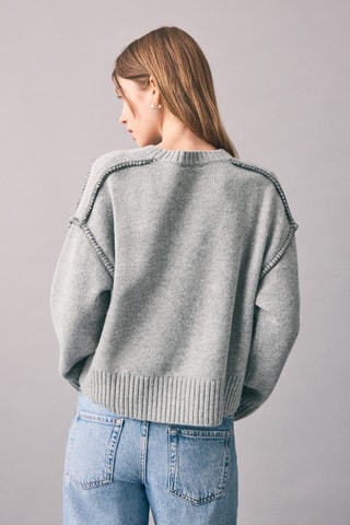Pull détail coutures - Gris