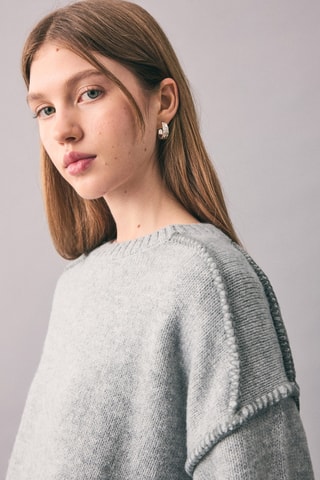 Pull détail coutures - Gris