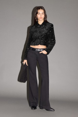 Blazer costume paillettes - Noir
