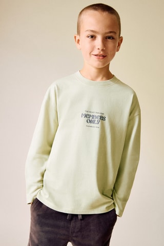 T-shirt en coton imprimé - Vert clair