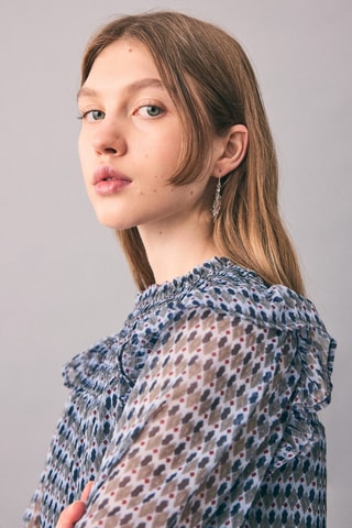 Blouse en imprimé ethnique - Anthracite