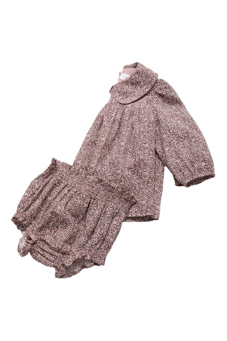 Robe et culotte à fleurs - Rose