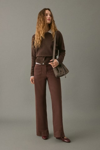 Jean wideleg poches - Marron