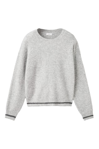 Pull-over brodé maille - Gris clair