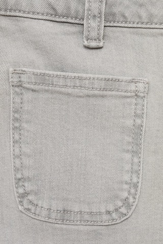 Short en jean droit - Gris