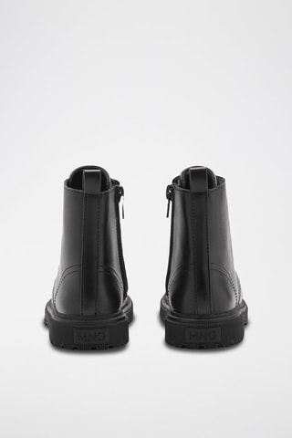 Bottines cuir lacets - Noir