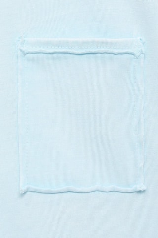 T-shirt crop poche - Bleu