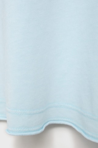 T-shirt crop poche - Bleu