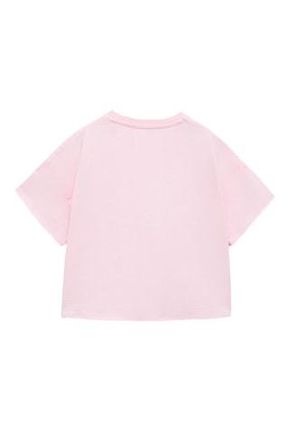 T-shirt crop poche - Rose