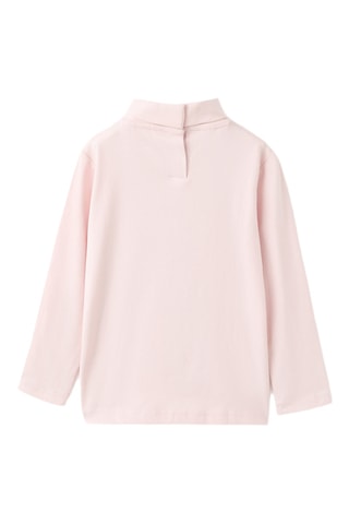 T-shirt en coton à col roulé - Rose