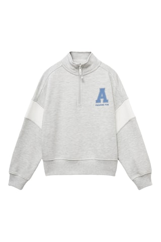 Sweat-shirt col montant - Gris clair