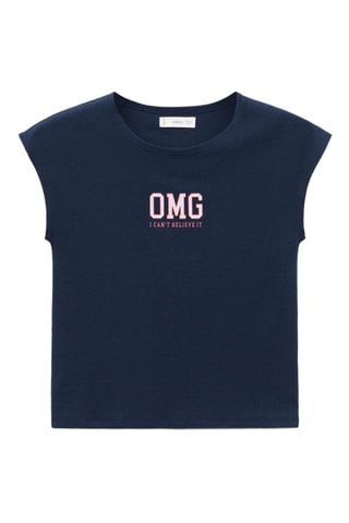 T-shirt en coton imprimé - Bleu marine