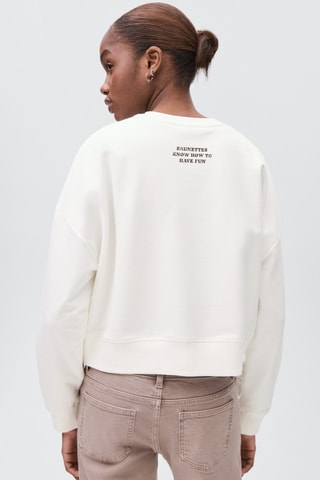 Sweat-shirt coton imprimé - Blanc