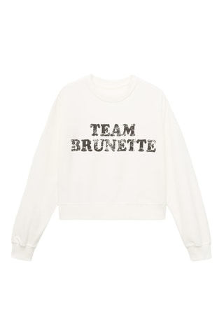 Sweat-shirt coton imprimé - Blanc