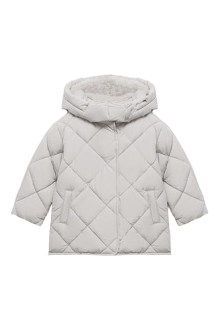 Anorak matelassé à capuche - Gris clair