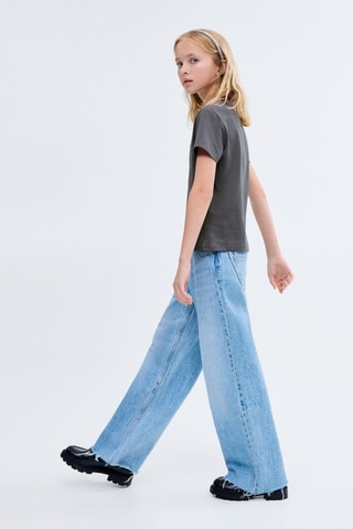 T-shirt en coton brodé - Gris