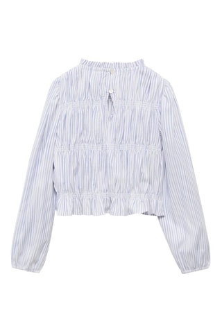 Blouse à rayures en coton - Bleu