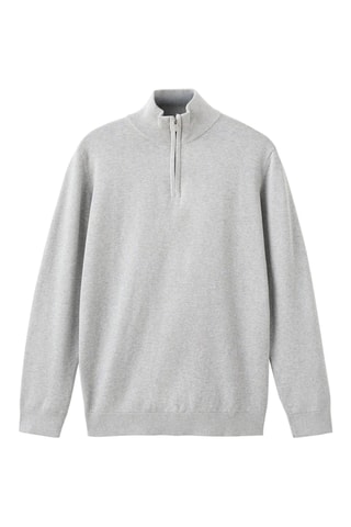 Pull-over coton col perkins - Gris