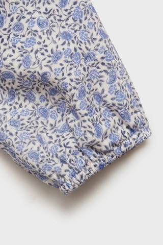 Combinaison coton en imprimé fleuri - Bleu