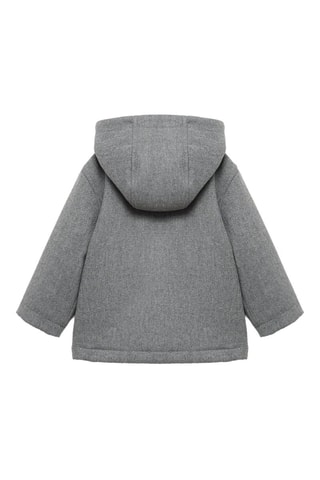 Manteau capuche doublé imitation mouton retourné - Gris