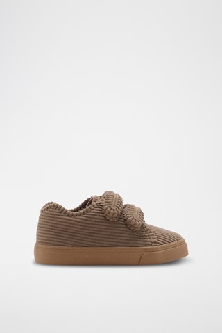 Tennis velours côtelé Velcro - Marron