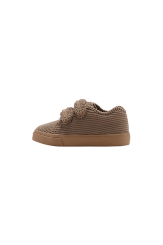 Tennis velours côtelé Velcro - Marron