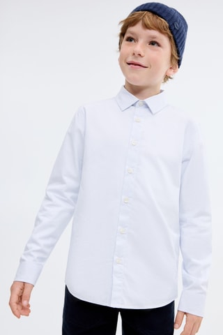 Chemise oxford rayée - Ciel