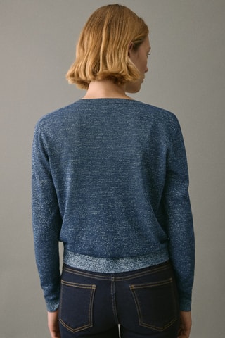Cardigan maille Lurex - Bleu marine