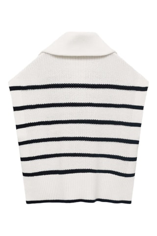 Gilet maille col montant - Blanc
