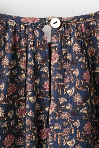 Robe imprimée à volants - Bleu