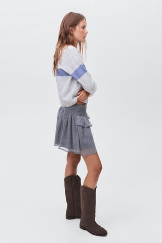 Jupe volants strass - Bleu marine