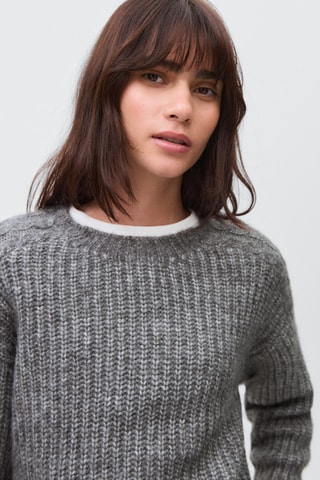 Pull grosses mailles - Gris foncé