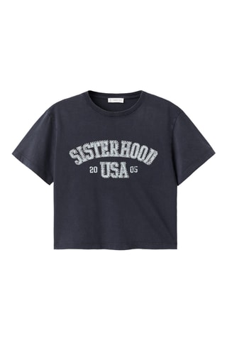 T-shirt en coton imprimé - Anthracite