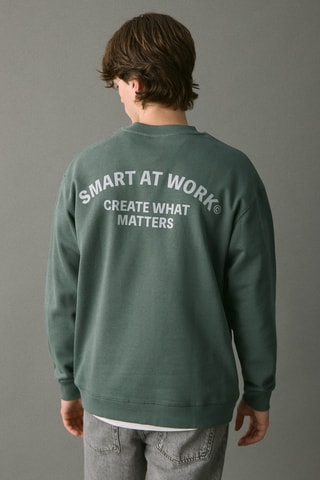 Sweat-shirt coton imprimé - Vert