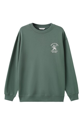 Sweat-shirt coton imprimé - Vert