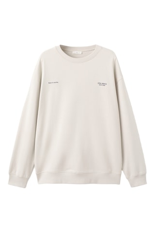 Sweat-shirt coton imprimé - Gris clair