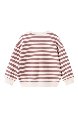Sweat rayé imprimé animal - Violet