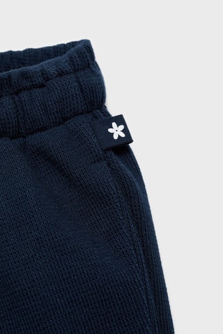 Jogging coton cordon - Bleu marine