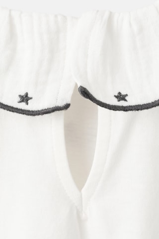 T-shirt coton avec broderie étoiles - Blanc